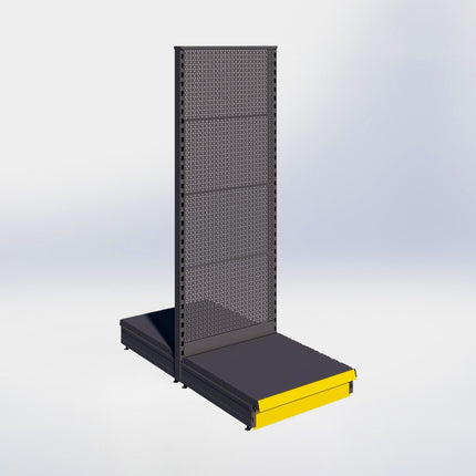 Middenstelling perforatie - H180 x B66,5 x D67 cm - 1 niveau - Antraciet