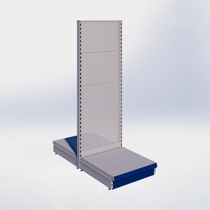 Middenstelling perforatie - H180 x B66,5 x D67 cm - 1 niveau - Grijs