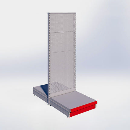 Middenstelling perforatie - H180 x B66,5 x D67 cm - 1 niveau - Grijs