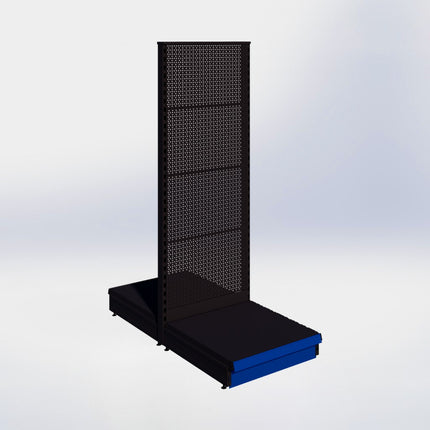 Middenstelling perforatie - H180 x B66,5 x D67 cm - 1 niveau - Zwart