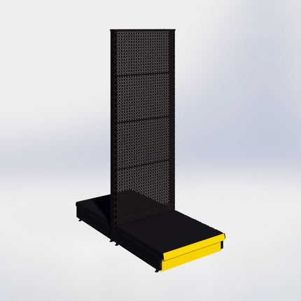 Middenstelling perforatie - H180 x B66,5 x D67 cm - 1 niveau - Zwart