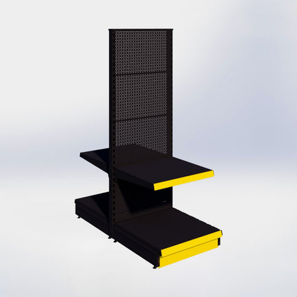 Middenstelling perforatie - H180 x B66,5 x D67 cm - 2 niveaus - Zwart