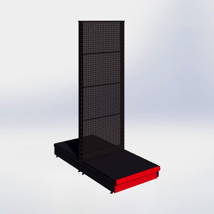 Middenstelling perforatie - H180 x B66,5 x D67 cm - 1 niveau - Zwart