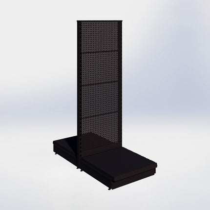 Middenstelling perforatie - H180 x B66,5 x D67 cm - 1 niveau - Zwart