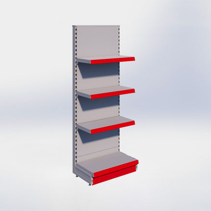 Kopstelling - H180 x B66,5 x D37 cm - 4 niveaus - Grijs