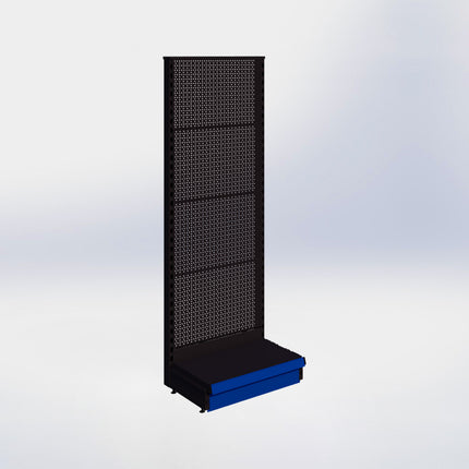 Kopstelling perforatie - H180 x B66,5 x D37 cm - 1 niveau - Zwart