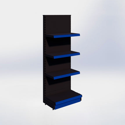 Kopstelling - H180 x B66,5 x D37 cm - 4 niveaus - Zwart