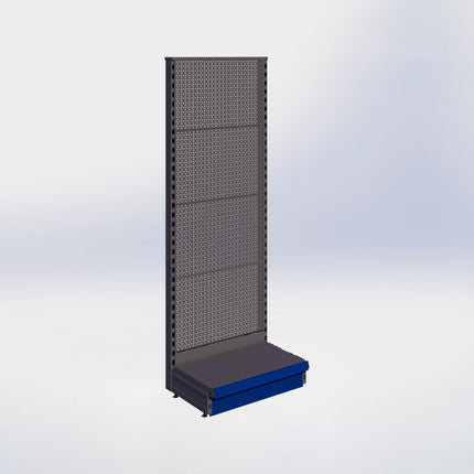 Kopstelling perforatie - H180 x B66,5 x D37 cm - 1 niveau - Antraciet