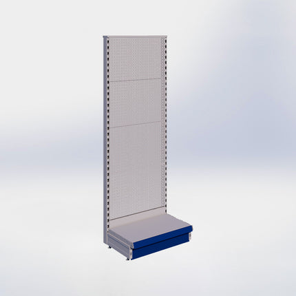 Kopstelling perforatie - H180 x B66,5 x D37 cm - 1 niveau - Grijs