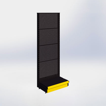 Kopstelling perforatie - H180 x B66,5 x D37 cm - 1 niveau - Zwart