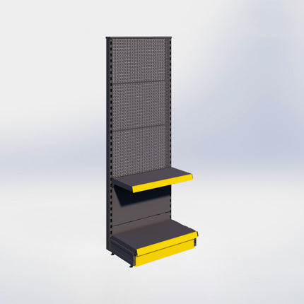 Kopstelling perforatie - H180 x B66,5 x D37 cm - 2 niveaus - Antraciet