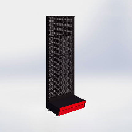 Kopstelling perforatie - H180 x B66,5 x D37 cm - 1 niveau - Zwart