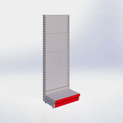 Kopstelling perforatie - H180 x B66,5 x D37 cm - 1 niveau - Grijs