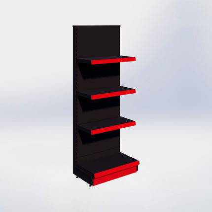 Kopstelling - H180 x B66,5 x D37 cm - 4 niveaus - Zwart