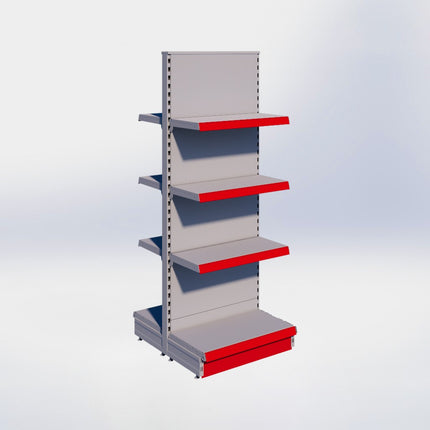 Middenstelling - H180 x B66,5 x D37 cm - 4 niveaus - Grijs