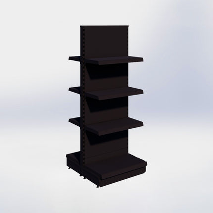 Middenstelling - H180 x B66,5 x D37 cm - 4 niveaus - Zwart