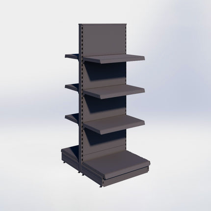 Middenstelling - H180 x B66,5 x D47 cm - 4 niveaus - Antraciet