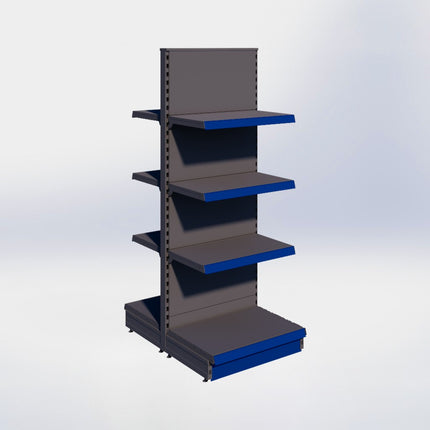 Middenstelling - H180 x B66,5 x D47 cm - 4 niveaus - Antraciet