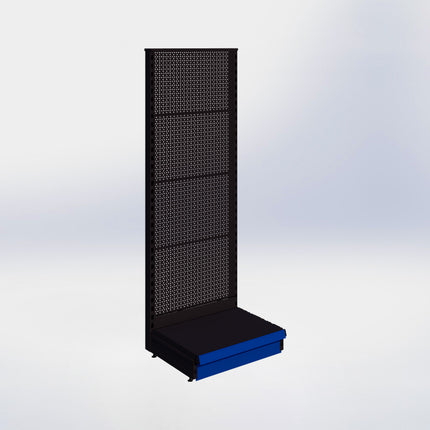 Kopstelling perforatie - H180 x B66,5 x D47 cm - 1 niveau - Zwart