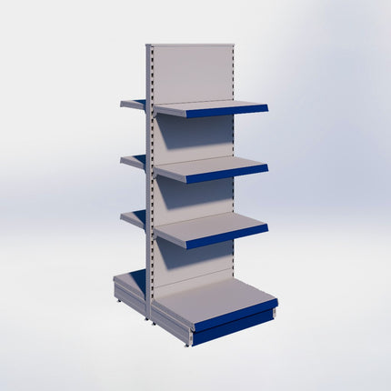 Middenstelling - H180 x B66,5 x D47 cm - 4 niveaus - Grijs