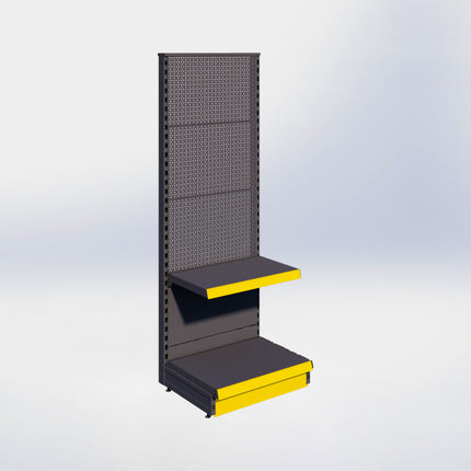 Kopstelling perforatie - H180 x B66,5 x D47 cm - 2 niveaus - Antraciet