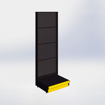 Kopstelling perforatie - H180 x B66,5 x D47 cm - 1 niveau - Zwart