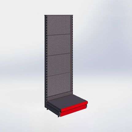 Kopstelling perforatie - H180 x B66,5 x D47 cm - 1 niveau - Antraciet