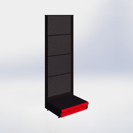 Kopstelling perforatie - H180 x B66,5 x D47 cm - 1 niveau - Zwart