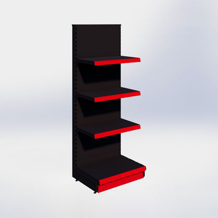 Kopstelling - H180 x B66,5 x D47 cm - 4 niveaus - Zwart