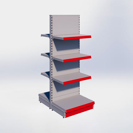 Middenstelling - H180 x B66,5 x D47 cm - 4 niveaus - Grijs