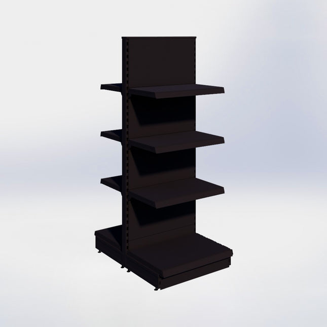 Middenstelling - H180 x B66,5 x D47 cm - 4 niveaus - Zwart