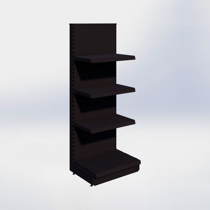 Kopstelling - H180 x B66,5 x D47 cm - 4 niveaus - Zwart