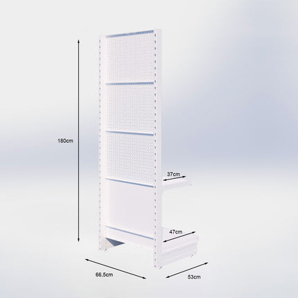 Kopstelling perforatie - H180 x B66,5 x D47 cm - 2 niveaus - Antraciet
