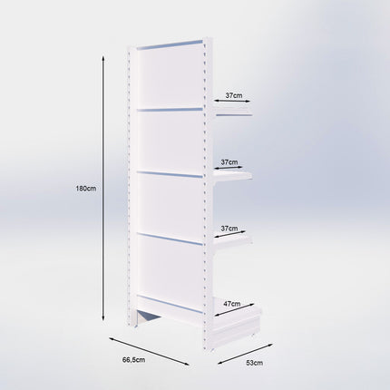 Kopstelling - H180 x B66,5 x D47 cm - 4 niveaus - Zwart