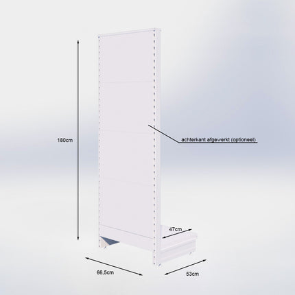 Kopstelling perforatie - H180 x B66,5 x D47 cm - 1 niveau - Antraciet