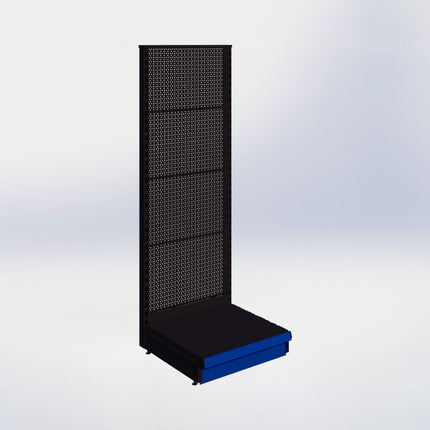 Kopstelling perforatie - H180 x B66,5 x D57 cm - 1 niveau - Zwart