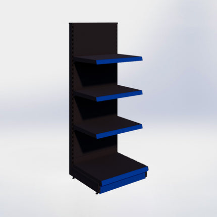 Kopstelling - H180 x B66,5 x D57 cm - 4 niveaus - Zwart