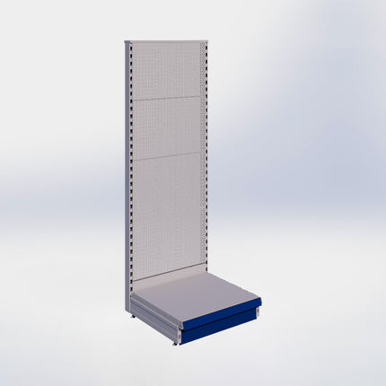 Kopstelling perforatie - H180 x B66,5 x D57 cm - 1 niveau - Grijs