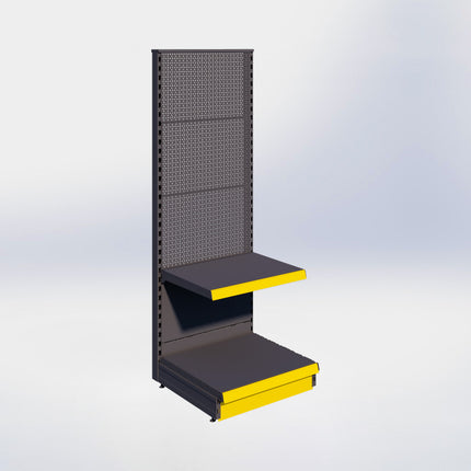 Kopstelling perforatie - H180 x B66,5 x D57 cm - 2 niveaus - Antraciet