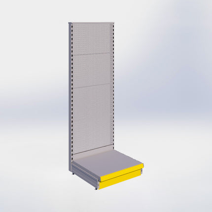 Kopstelling perforatie - H180 x B66,5 x D57 cm - 1 niveau - Grijs