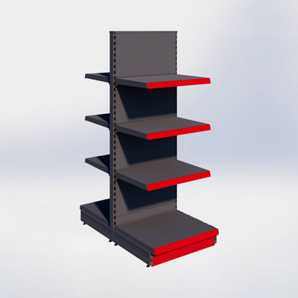 Middenstelling - H180 x B66,5 x D57 cm - 4 niveaus - Antraciet