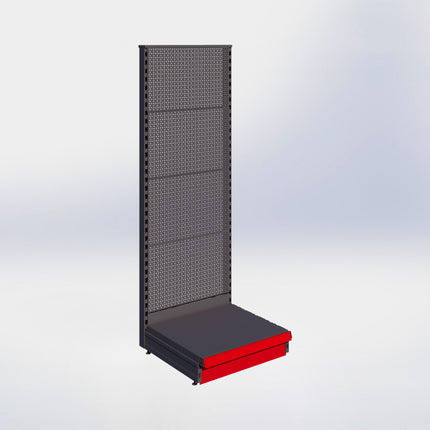 Kopstelling perforatie - H180 x B66,5 x D57 cm - 1 niveau - Antraciet