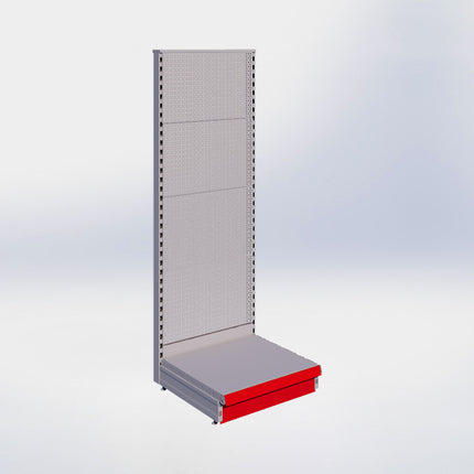 Kopstelling perforatie - H180 x B66,5 x D57 cm - 1 niveau - Grijs