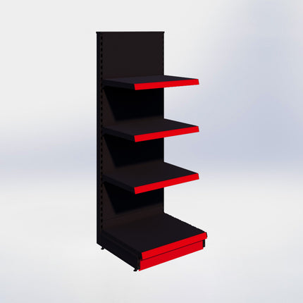 Kopstelling - H180 x B66,5 x D57 cm - 4 niveaus - Zwart