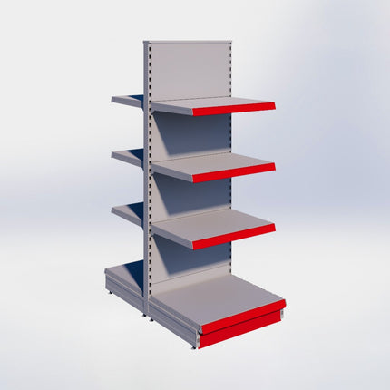 Middenstelling - H180 x B66,5 x D57 cm - 4 niveaus - Grijs