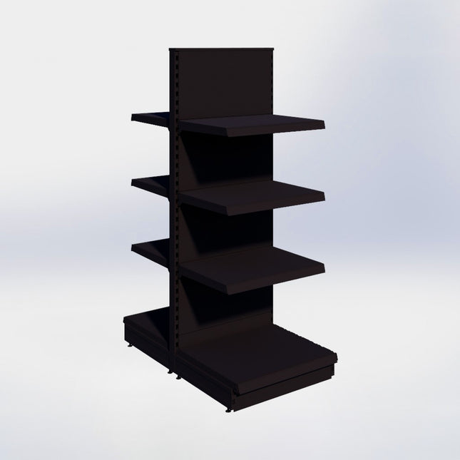 Middenstelling - H180 x B66,5 x D57 cm - 4 niveaus - Zwart