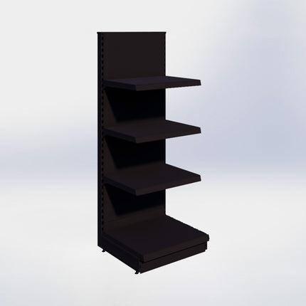 Kopstelling - H180 x B66,5 x D57 cm - 4 niveaus - Zwart