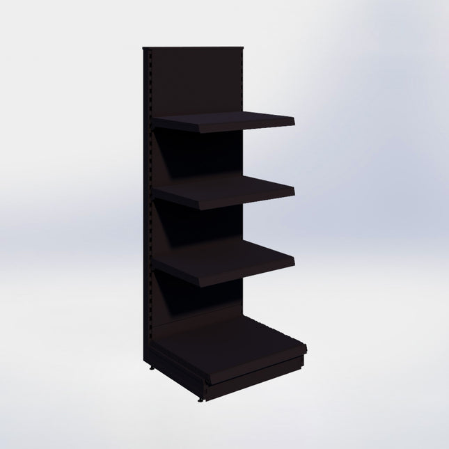 Kopstelling - H180 x B66,5 x D57 cm - 4 niveaus - Zwart