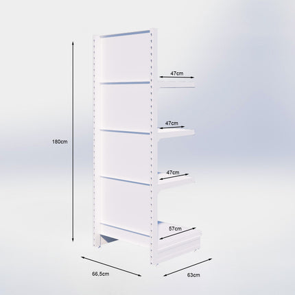 Kopstelling - H180 x B66,5 x D57 cm - 4 niveaus - Zwart