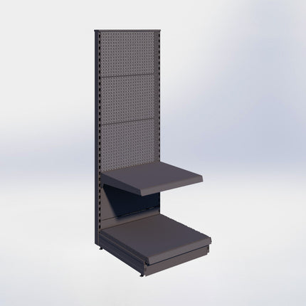 Kopstelling perforatie - H180 x B66,5 x D67 cm - 2 niveaus - Antraciet